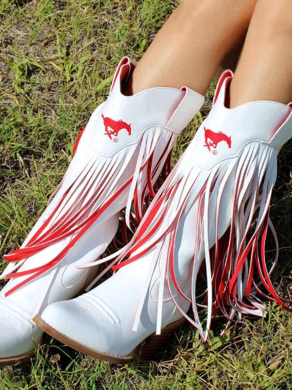 Vaccari University SMU "Kacey" Fringe Cowgirl Boots